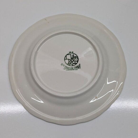 Syracuse China Bombay Restaurant Ware 9" Floral Plate Vintage Scalloped Edge USA - Picture 12 of 12